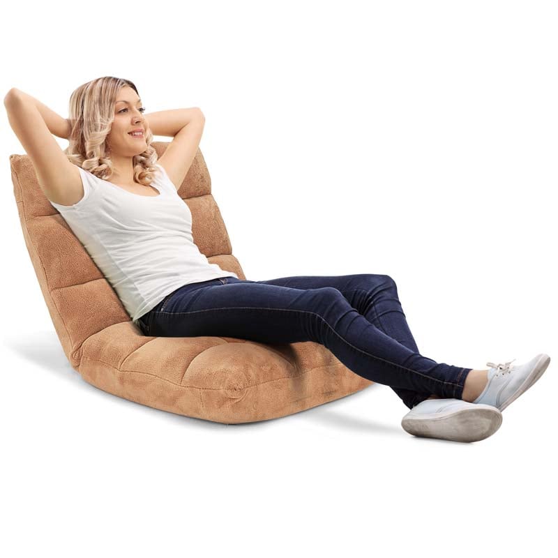 Memory Foam Floor Chair, 14-Position Adjustable Folding Gaming Sofa Chair with Back Support, Chaise Lounge Sofa Bed Recliner