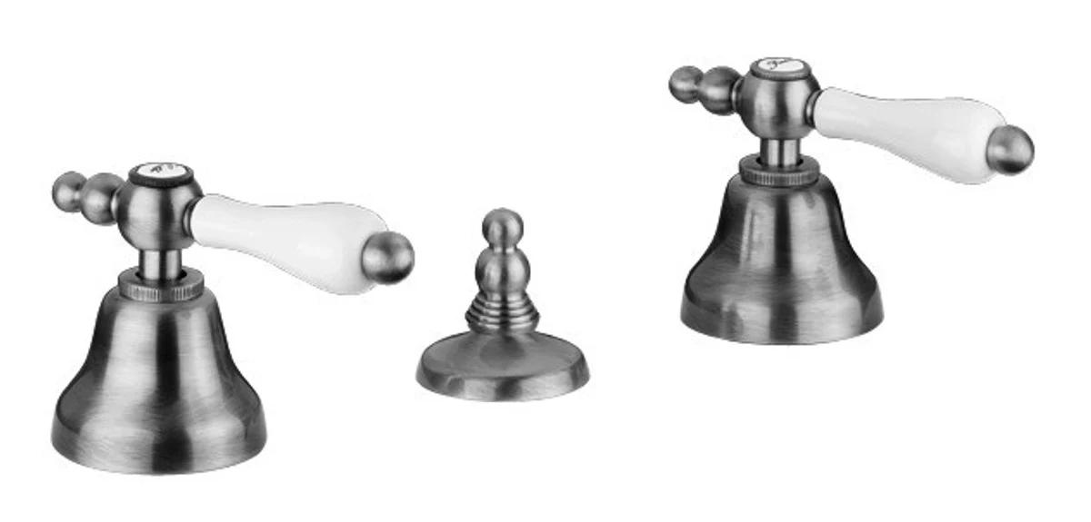 Luxury bathroom accessories - Art Nouveau retro bidet three-hole mixer with waste set chrome series Milano - Made in Italy