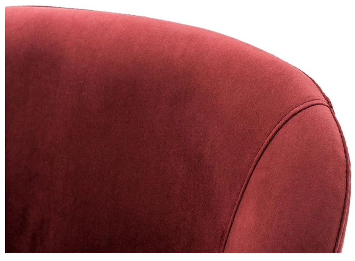 Luxury dining room chair Bordeaux red / black 52 x 58 x H. 85 cm - Luxury dining room furniture