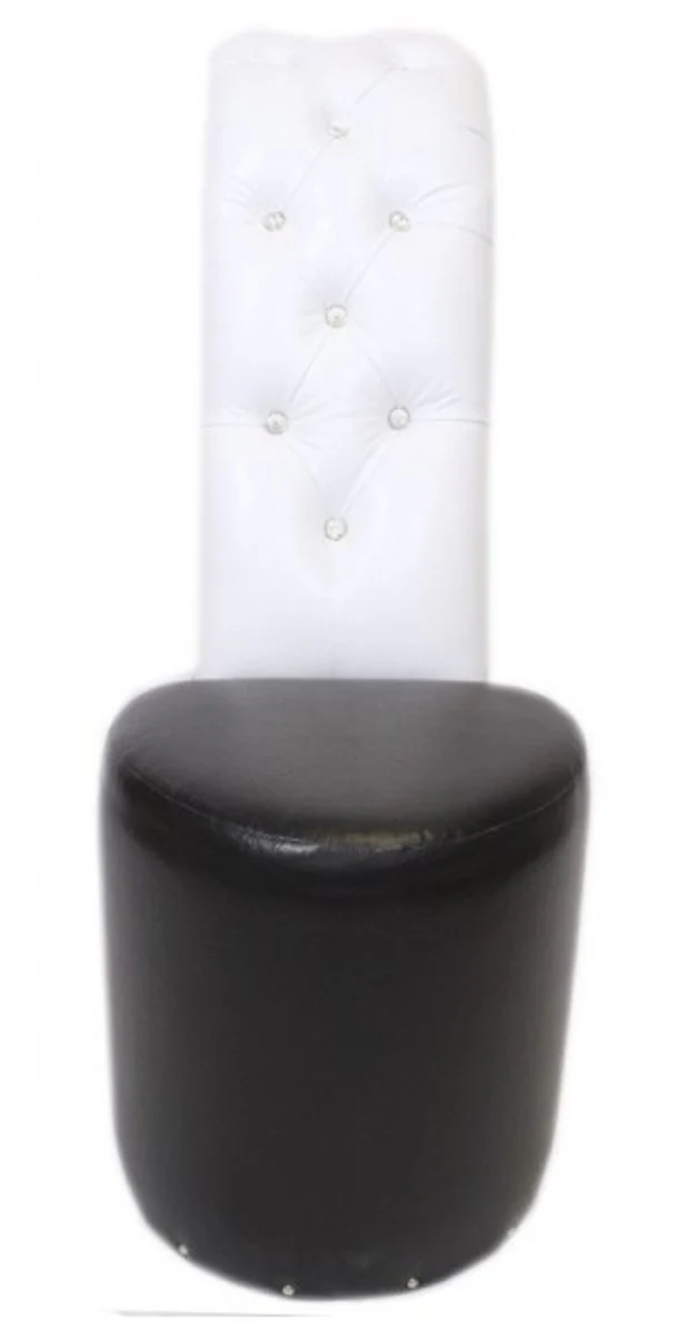 High heel armchair with decorative stones black / white luxury design - designer armchair - club furniture - shoe chair armchair