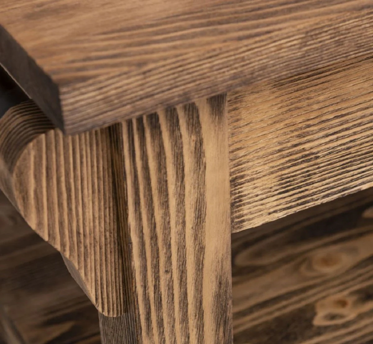 Country house style kitchen island brown 180 x 85 x H. 90 cm - solid wood kitchen island with 4 drawers - dining room furniture - kitchen furniture - country house style furniture