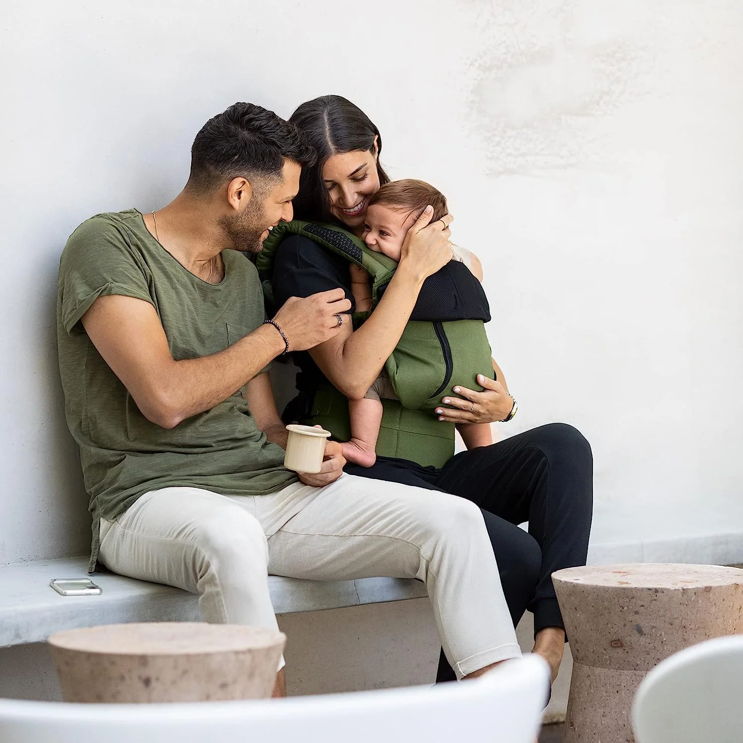 Complete All Seasons Ergonomische 6-in-1-Babytrage für Neugeborene bis Kleinkinder – mit Lordosenstütze – für Kinder von 3–20 kg – 360-Grad-Babytragemöglichkeit – nach innen und außen gerichtet – Stein