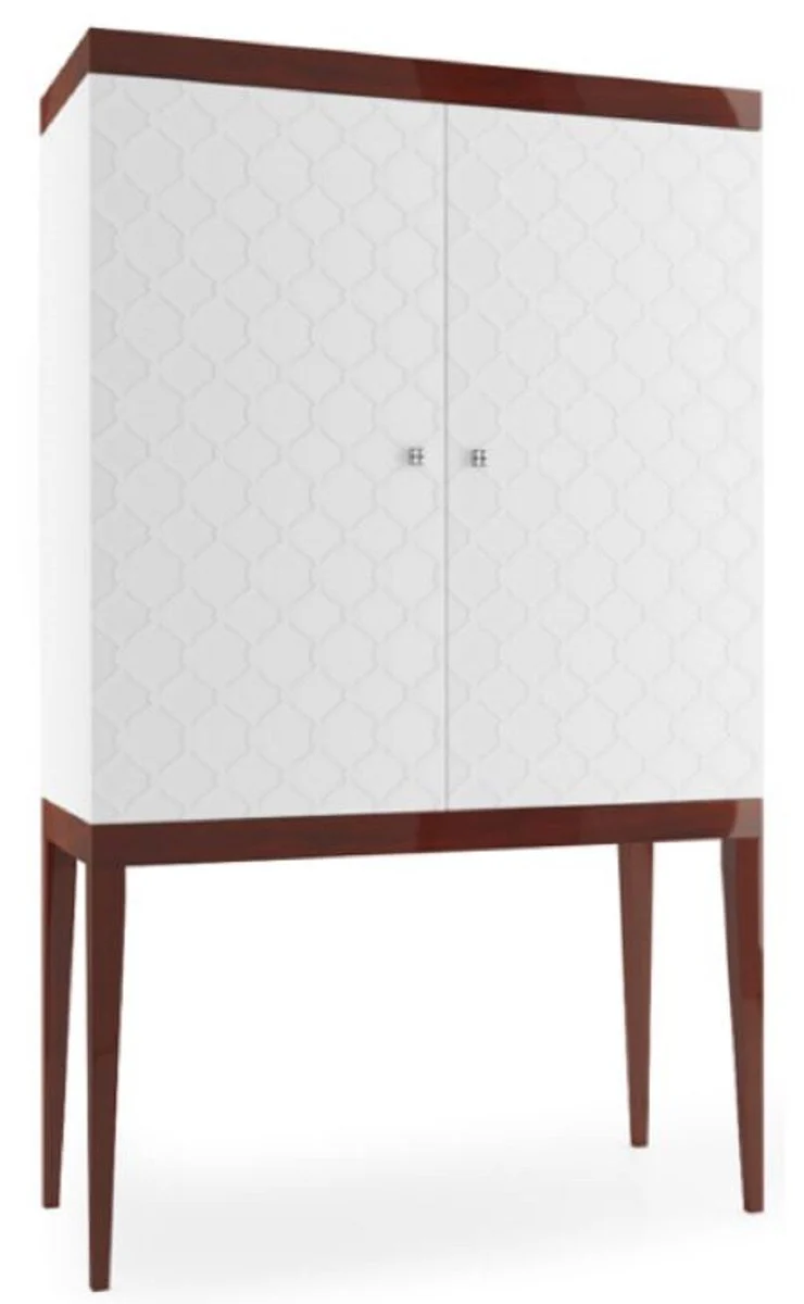 Luxury bar cabinet with 2 doors white / high gloss brown 111.2 x 45 x H. 185 cm - Luxury Collection
