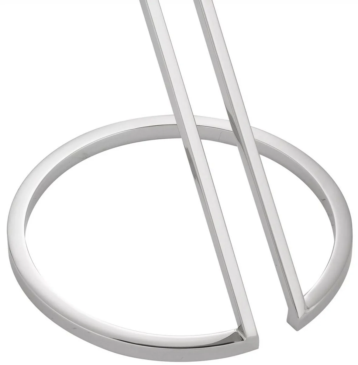 Luxury side table silver / gray Ø 36 x H. 60 cm - stainless steel table with glass top - living room furniture - luxury furniture - luxury furnishings - luxury interior