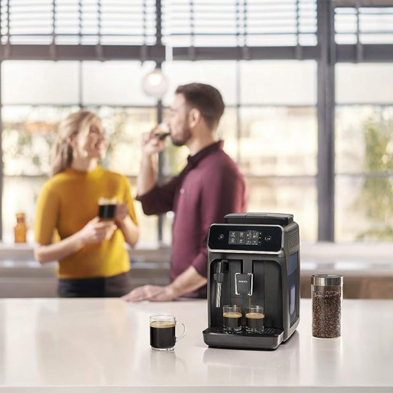 Philips 2200 Serie vollautomatische Espressomaschine - klassische Milchschaum, 2 Kaffeesorten, intuitive Touch-Display, schwarz