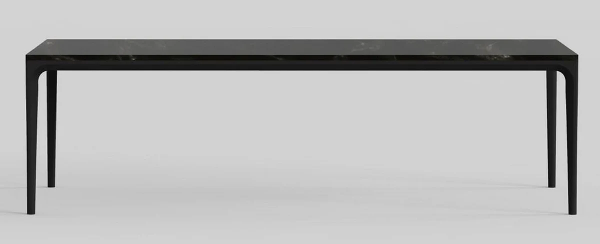 Luxury dining table with artificial marble table top black 240 cm