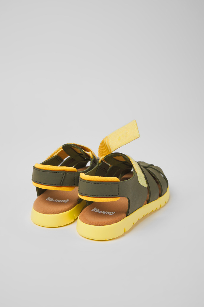 Caterpillar Grüne und gelbe Leder Sandalen für Jungen