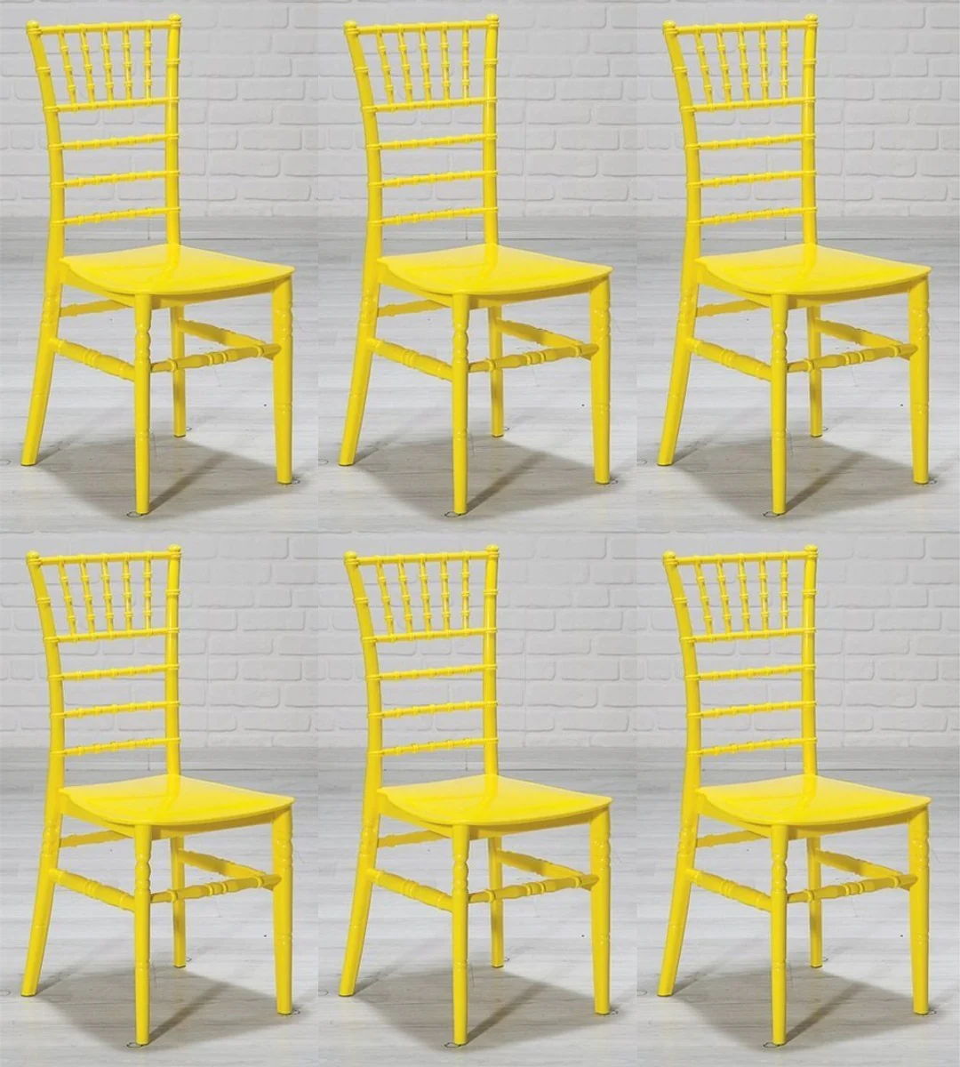 Designer acrylic chair set yellow 40 x 46 x H. 92.5 cm - Dining room chairs - Acrylic dining room furniture