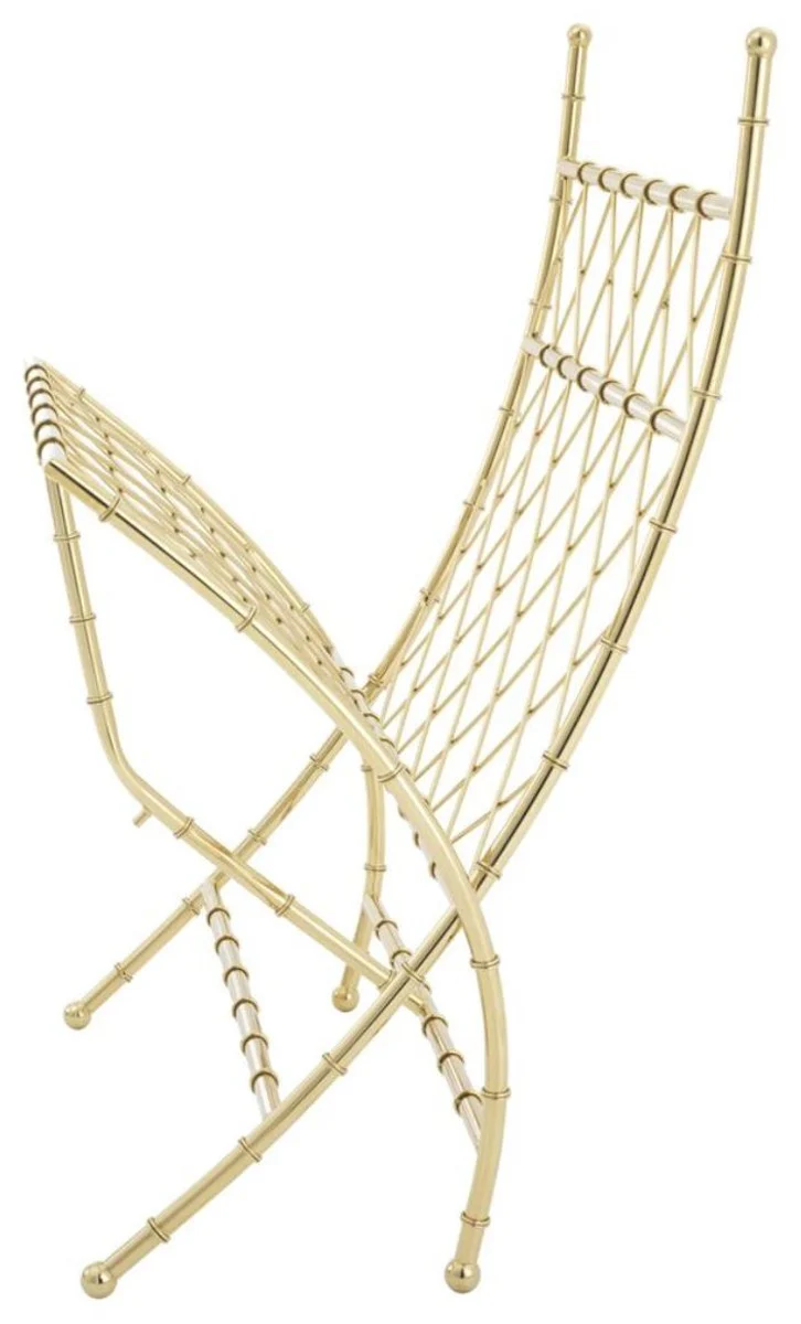 Luxury folding chair gold / black 75 x 81.5 x H. 92 cm - luxury furniture