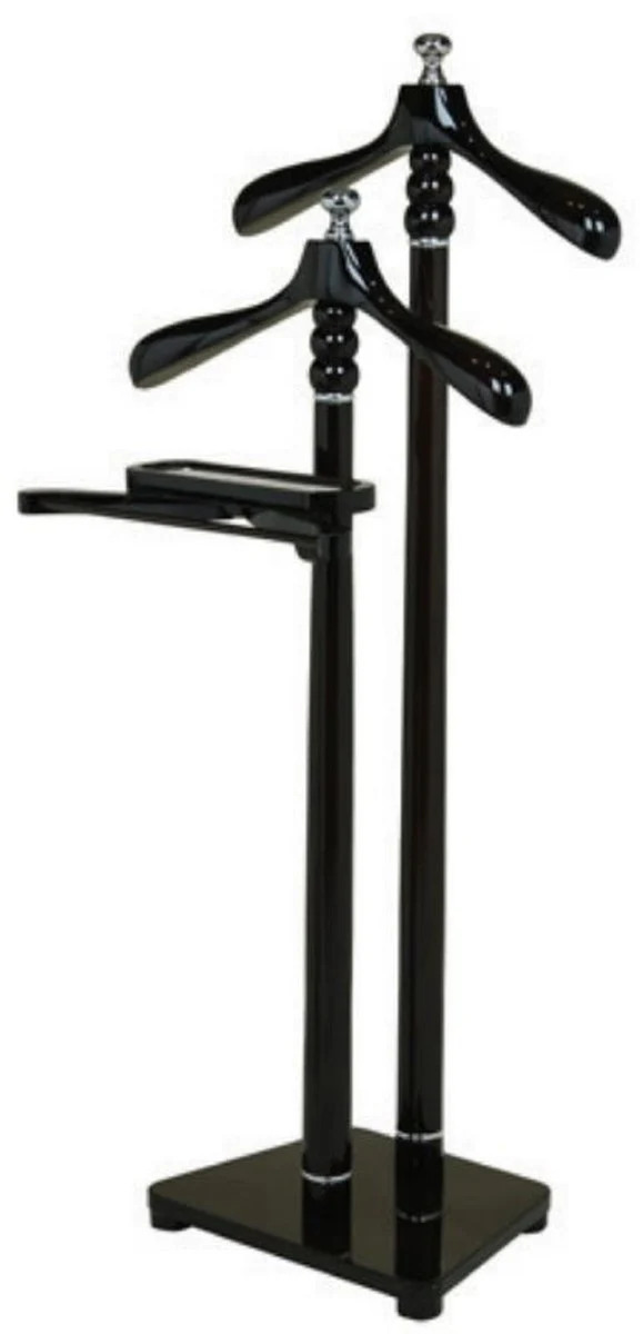 Luxury double dressboy black / silver 50 x 44 x H. 126 cm - clothes rack - coat stand - mute servant - bedroom accessories - hotel accessories