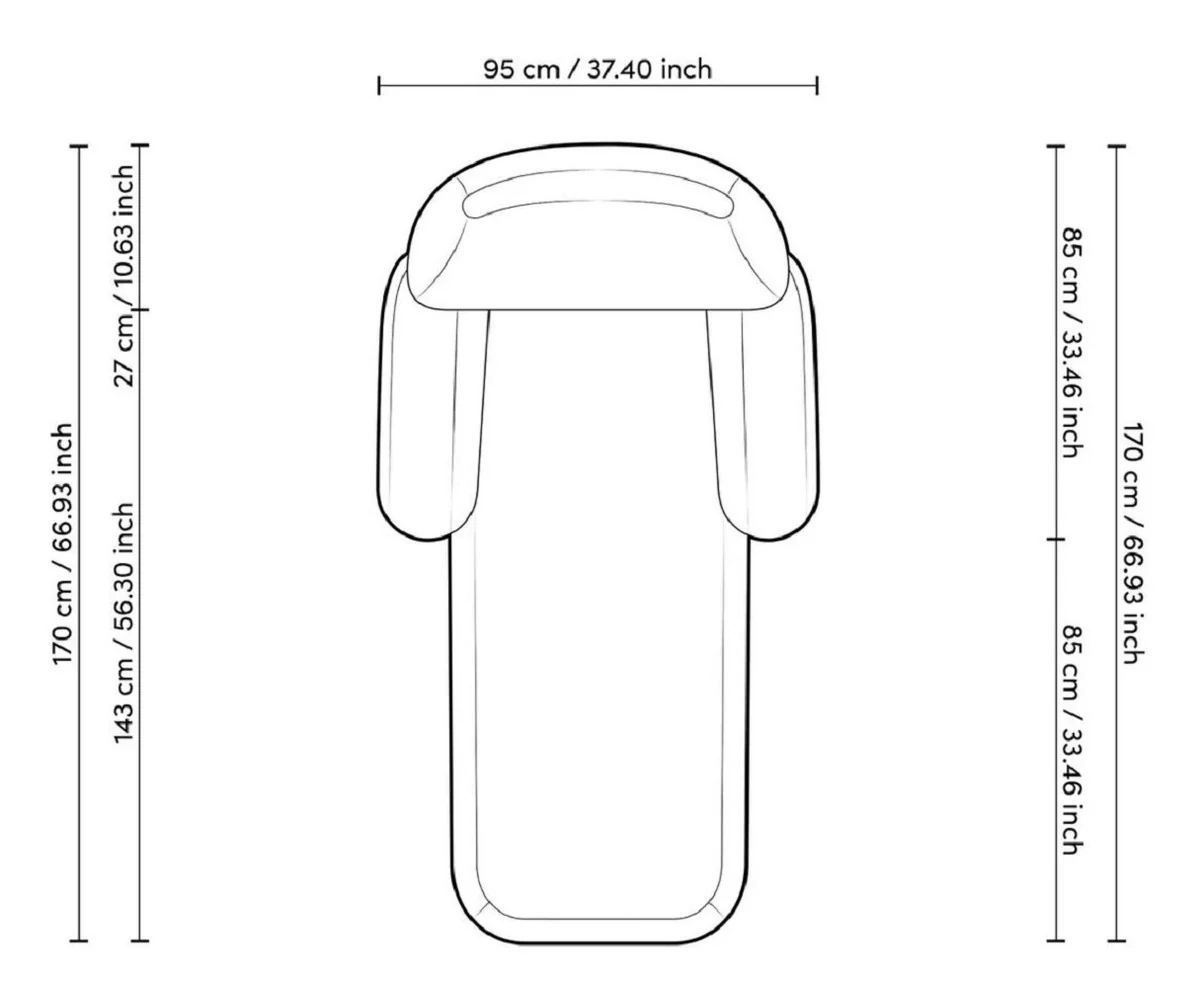 Luxury chaise longue white / black 95 x 170 x H. 69 cm - Living room lounge chair - Recamiere - Living room furniture - Luxury furniture - Luxury quality