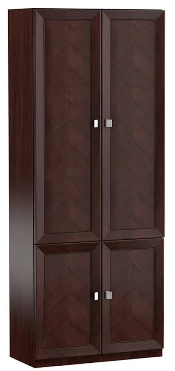 Luxury living room cabinet dark brown / silver 90.6 x 44.2 x H. 225.6 cm - shelf cabinet office cabinet with 4 doors