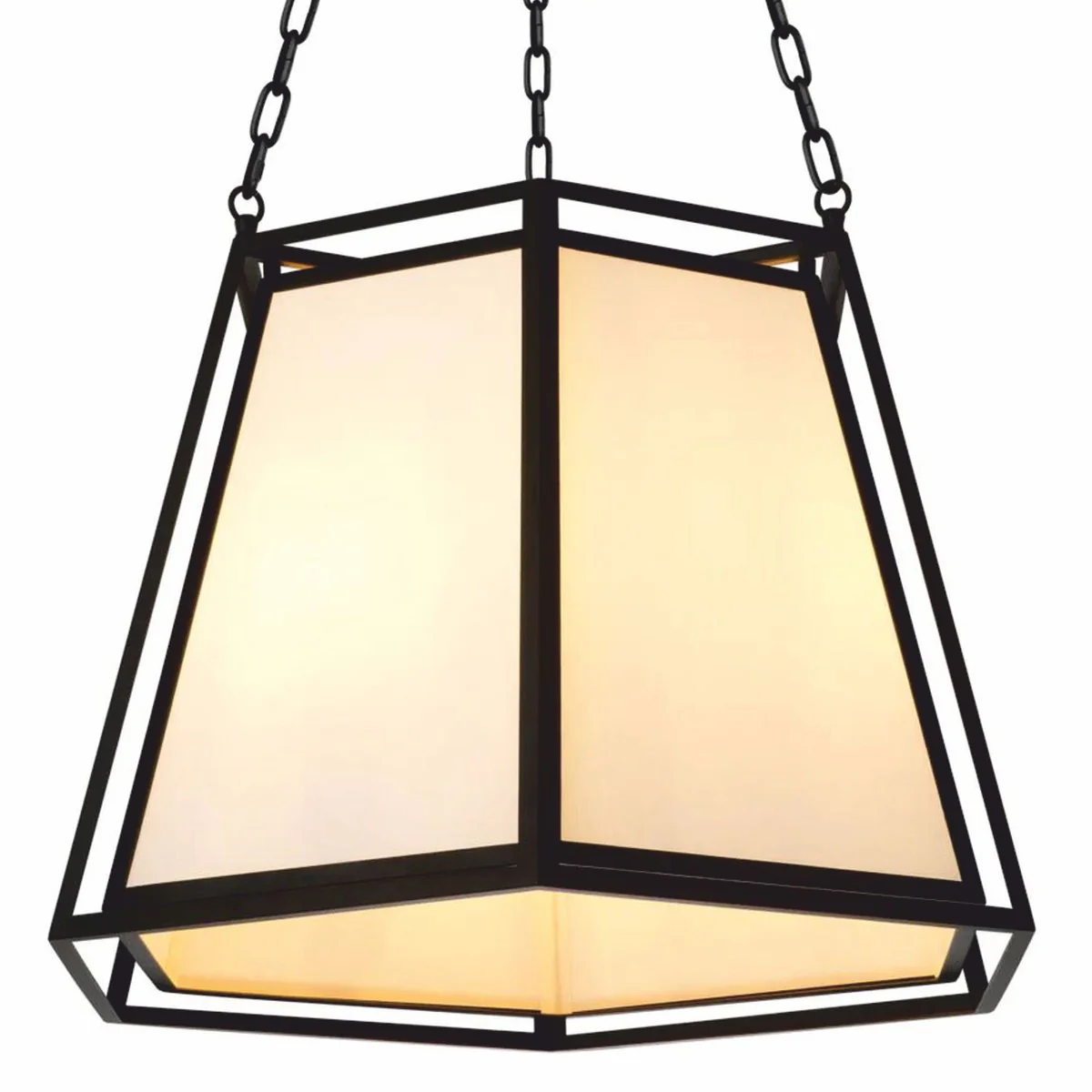 Luxury hanging lamp black / cream H. 120.5 cm - Luxury Lights