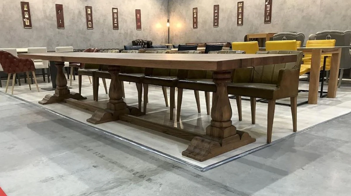 Country house style solid wood dining table brown 400 cm
