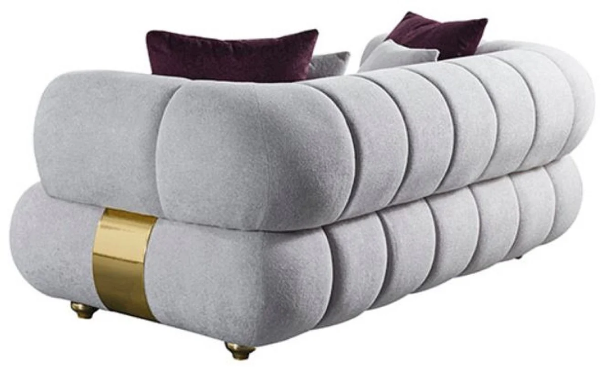 Luxury 3 Seater Sofa Gray / Gold - Modern Living Room Sofa - Modern Living Room Furniture - Luxury Collection