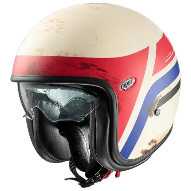 CASCO JET PREMIER ROCKER ON 1 BM BLANCO / AZUL / ROJO