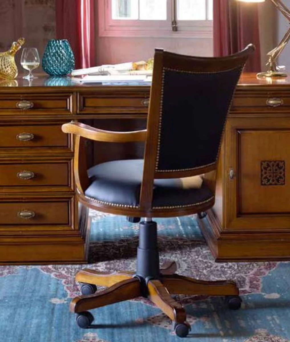 Luxury office chair black / brown - Height-adjustable desk chair - Swivel chair with elegant faux leather - Luxury office furniture - Luxury quality - Made in Italy