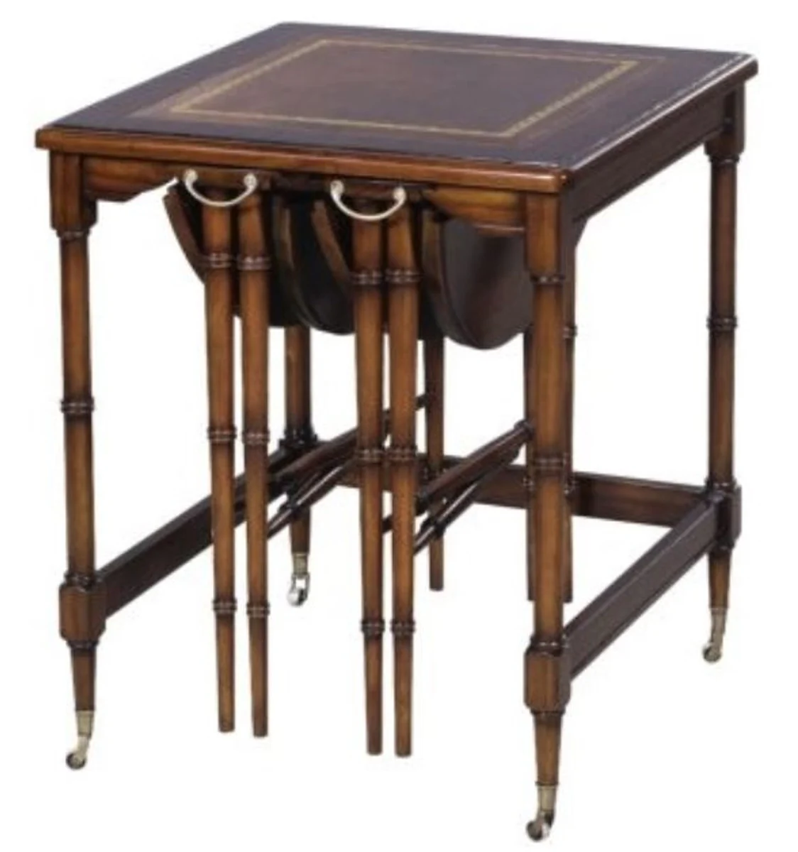 Luxury Mahogany Side Table Set Brown 48 x 48 x H. 59 cm - Hotel Furniture