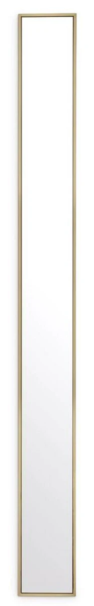 Luxury wall mirror brass 20 x 4 x H. 200 cm - narrow rectangular stainless steel mirror - living room mirror - bedroom mirror - cloakroom mirror - luxury furniture