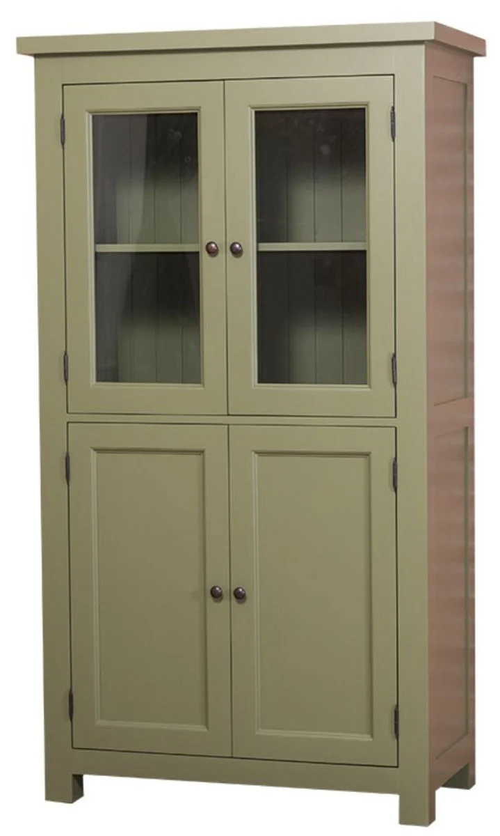 Country house style kitchen cabinet with 4 doors green 100 x 50 x H. 180 cm - kitchen furniture