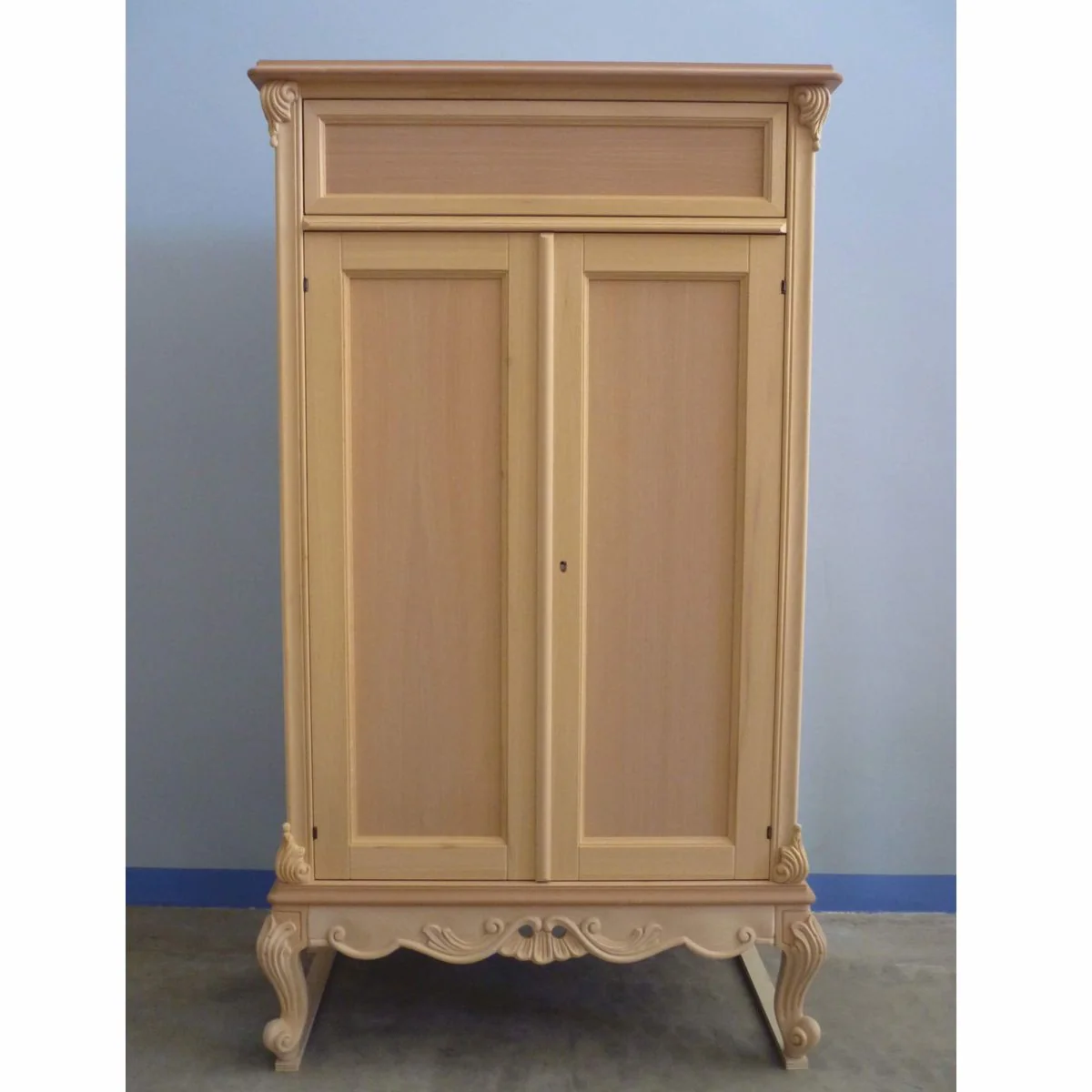 Luxury baroque shoe cabinet natural color H. 148 cm - Made in Italy