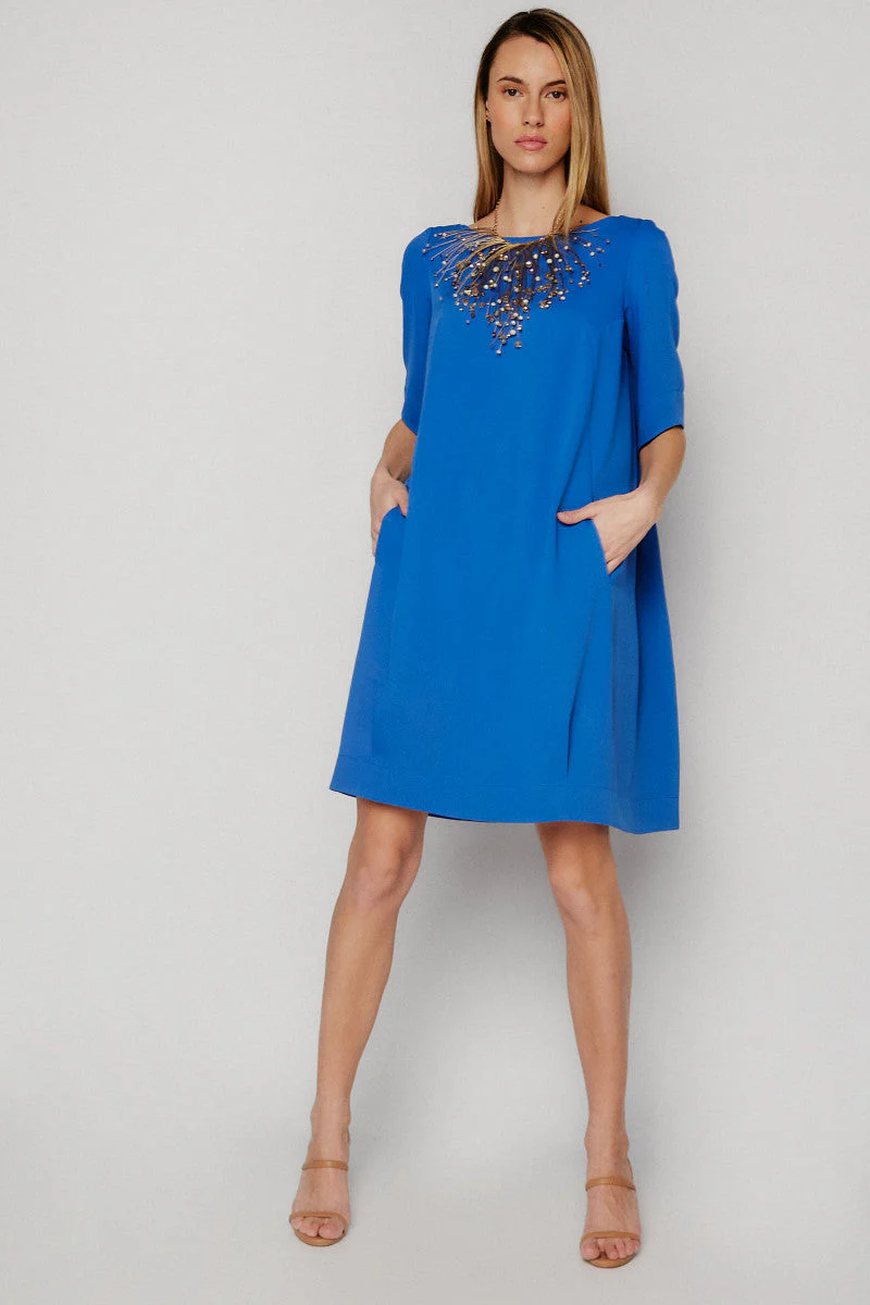 Rivera-Spain Blaues Azucena-Kleid