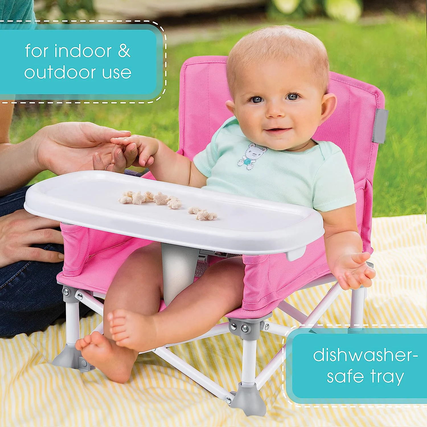 N Sit Tragbarer Sitzerhöhungsstuhl, Grau – Sitzerhöhung für den Innen-/Außenbereich – schnell, einfach und kompakt zusammenklappbar