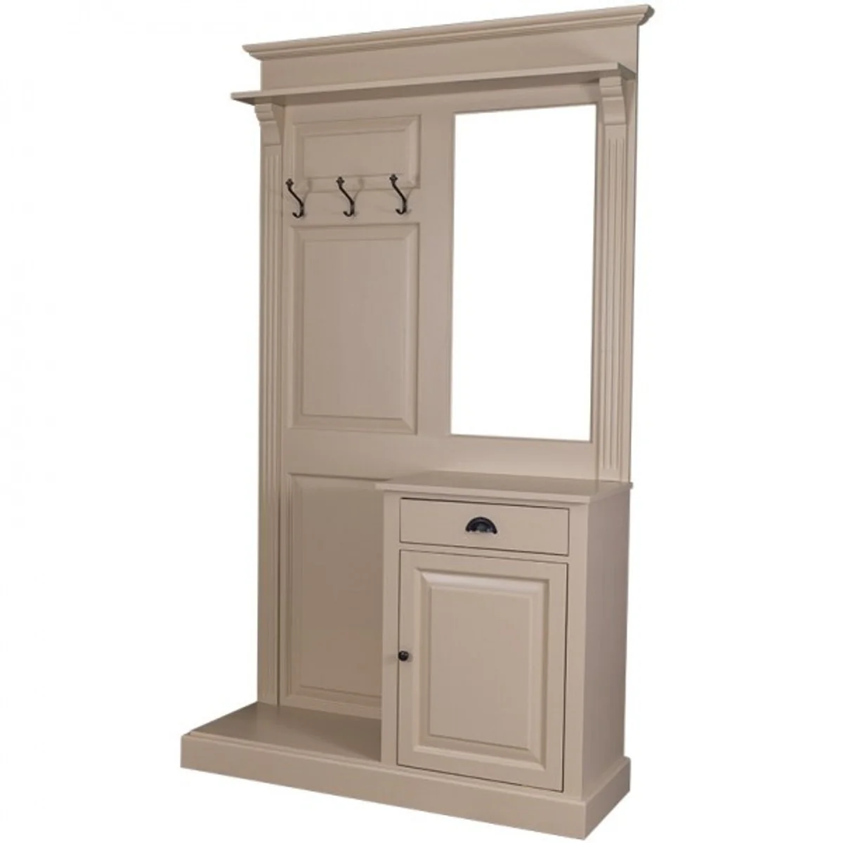 Wardrobe cupboard with mirror and cupboard compartment - country house style wardrobe