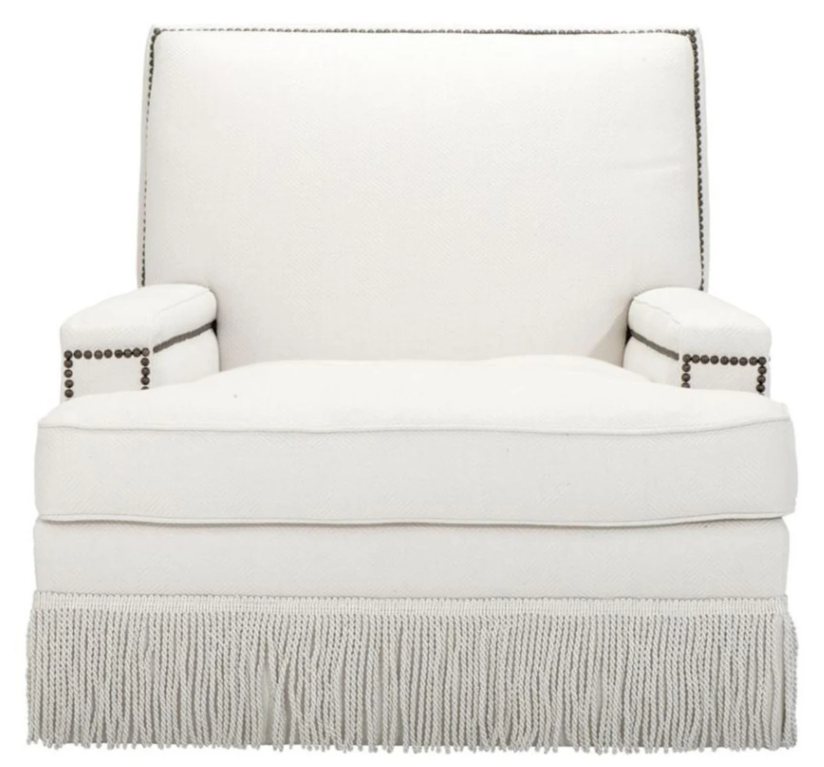 Luxury designer armchair white 90 x 102 x H. 90 cm - living room furniture