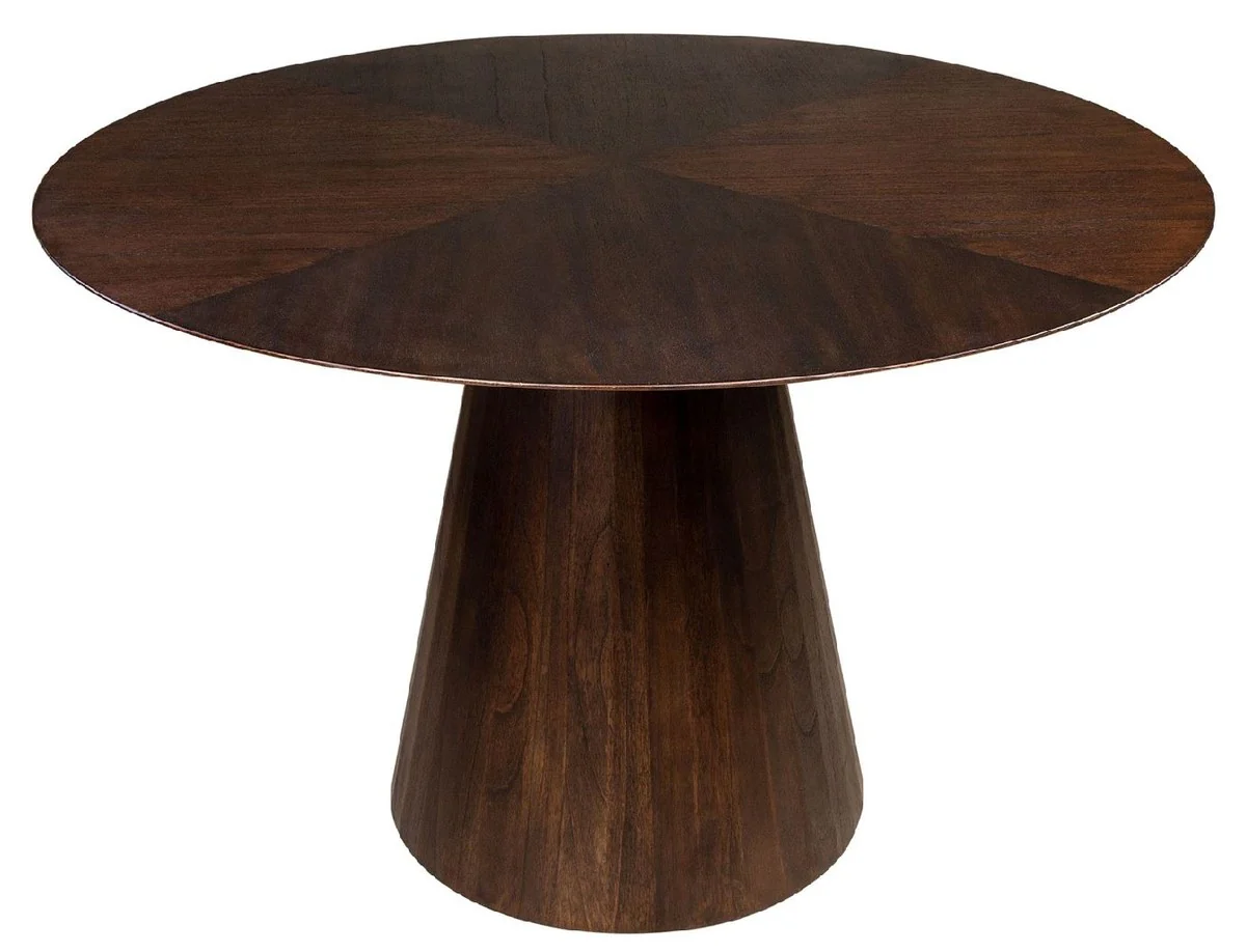 Luxury dining table dark brown Ø 120 x H. 76 cm - Round solid wood kitchen table - Dining room furniture - Kitchen furniture - Luxury furniture - Luxury furnishings