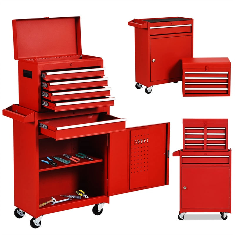 5-Drawer Rolling Tool Chest High Capacity Tool Storage Cabinet Toolbox Organizer mit Rädern und Schließsystem