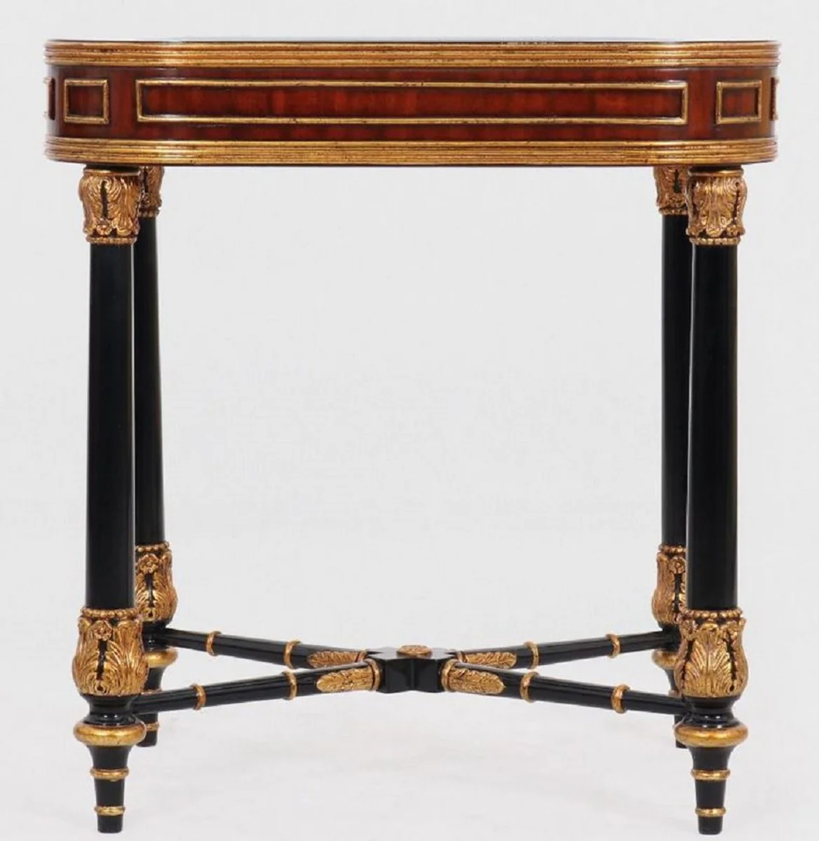 Country house style shelf cabinet antique black 70 x 39 x H. 197 cm - solid wood cabinet - bookcase - living room cabinet - country house style furniture