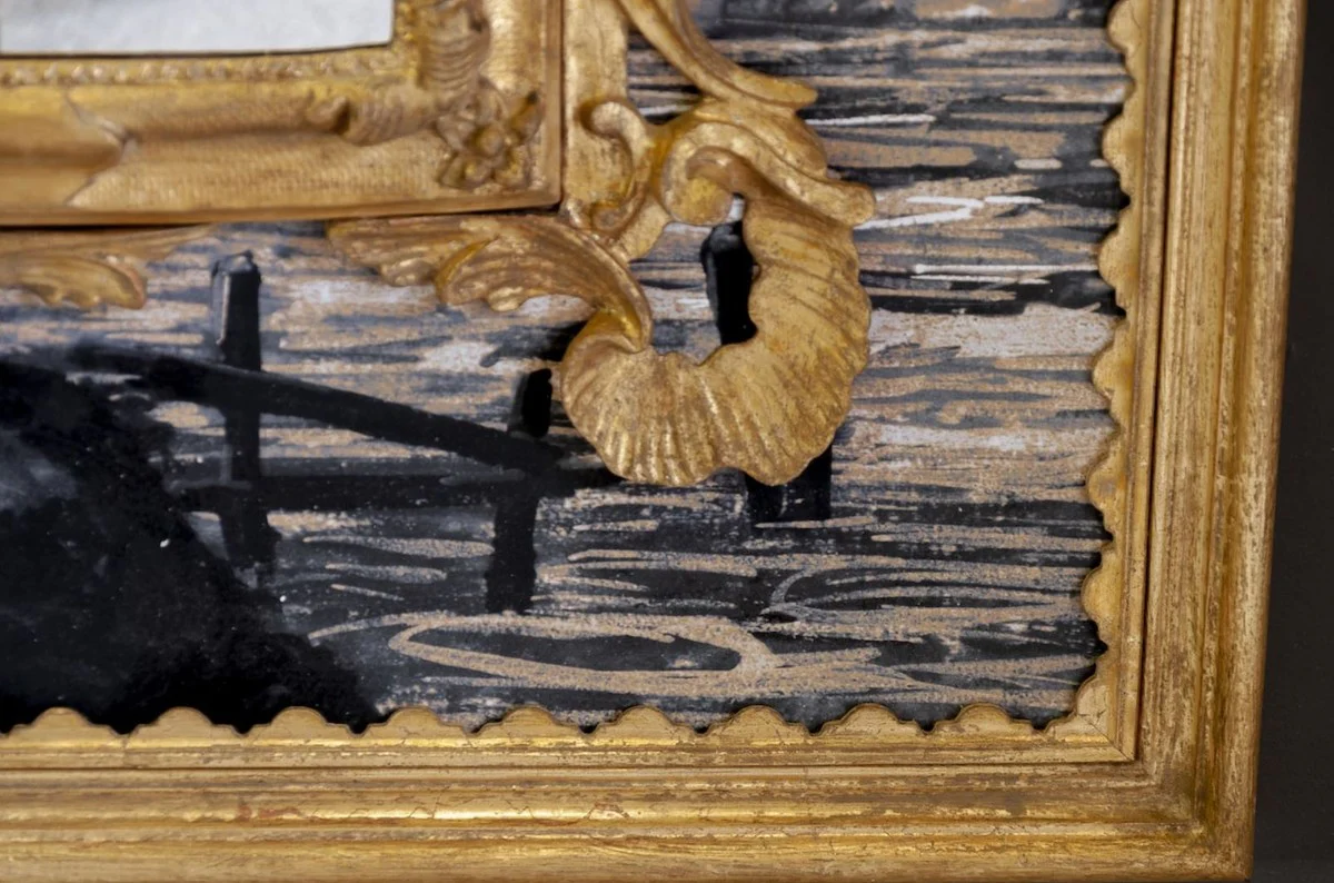 Luxury Baroque Mirror Antique Gold / Multicolored - Rectangular Italian Baroque Style Wall Mirror - Baroque Furniture - Luxury Furniture in Baroque Style - Luxury Quality - Made in Italy