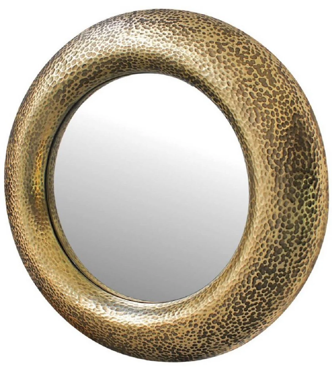 Luxury mirror gold Ø 120 cm - Round fiberglass wall mirror - Living room mirror - Cloakroom mirror - Luxury collection