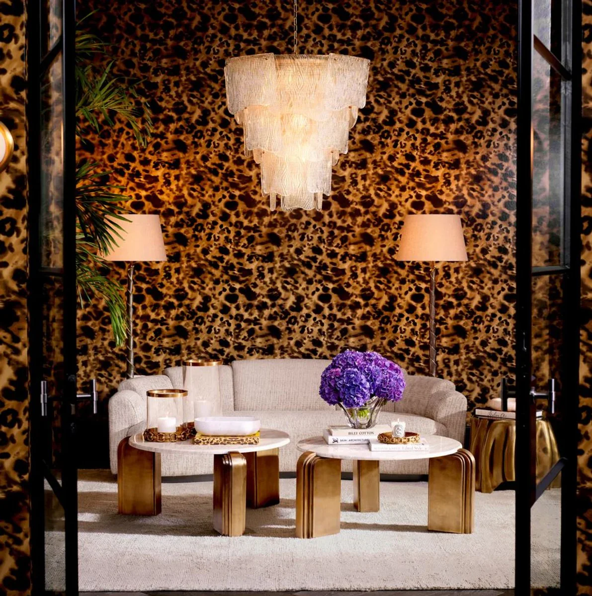 Luxury Sofa Beige / Black 232 cm - Hotel & Living Room Furniture