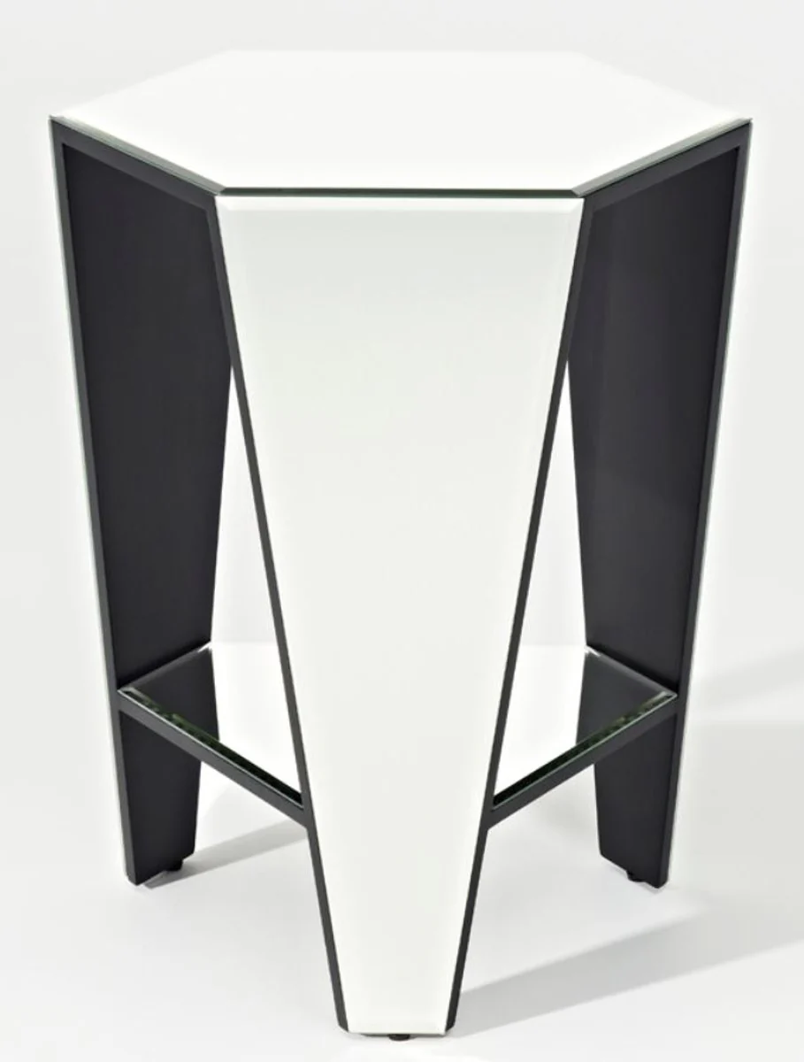 Luxury mirror glass side table 45 x 40 x H. 56 cm - designer furniture