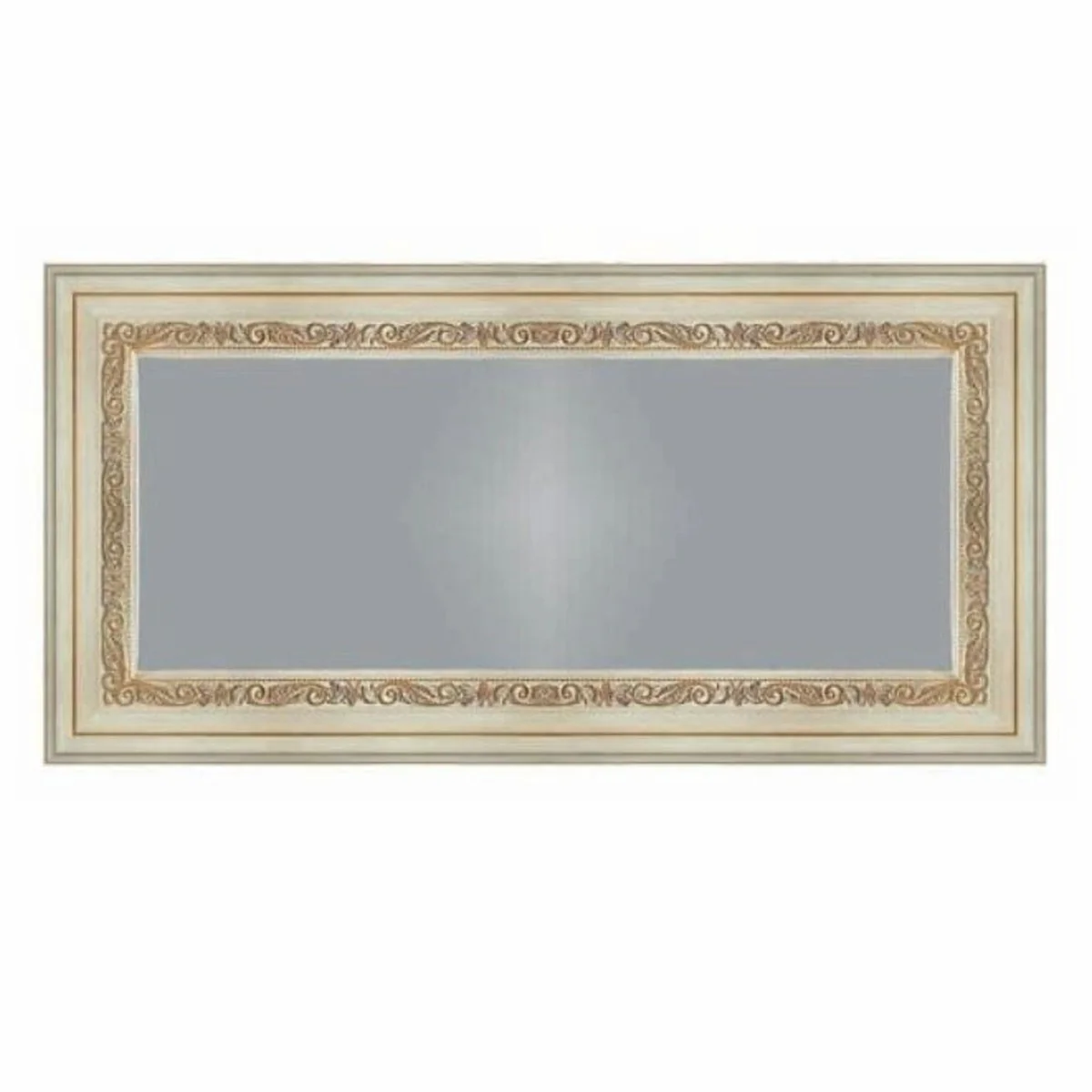 Luxury baroque mirror ivory / gold 190 x H. 110 cm - Made in Italy