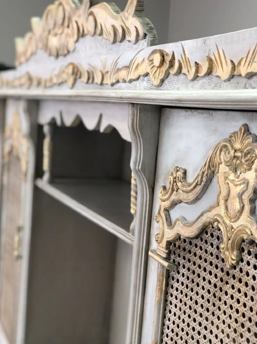 Luxury Baroque Dining Room Cabinet Antique Gray / Antique Gold