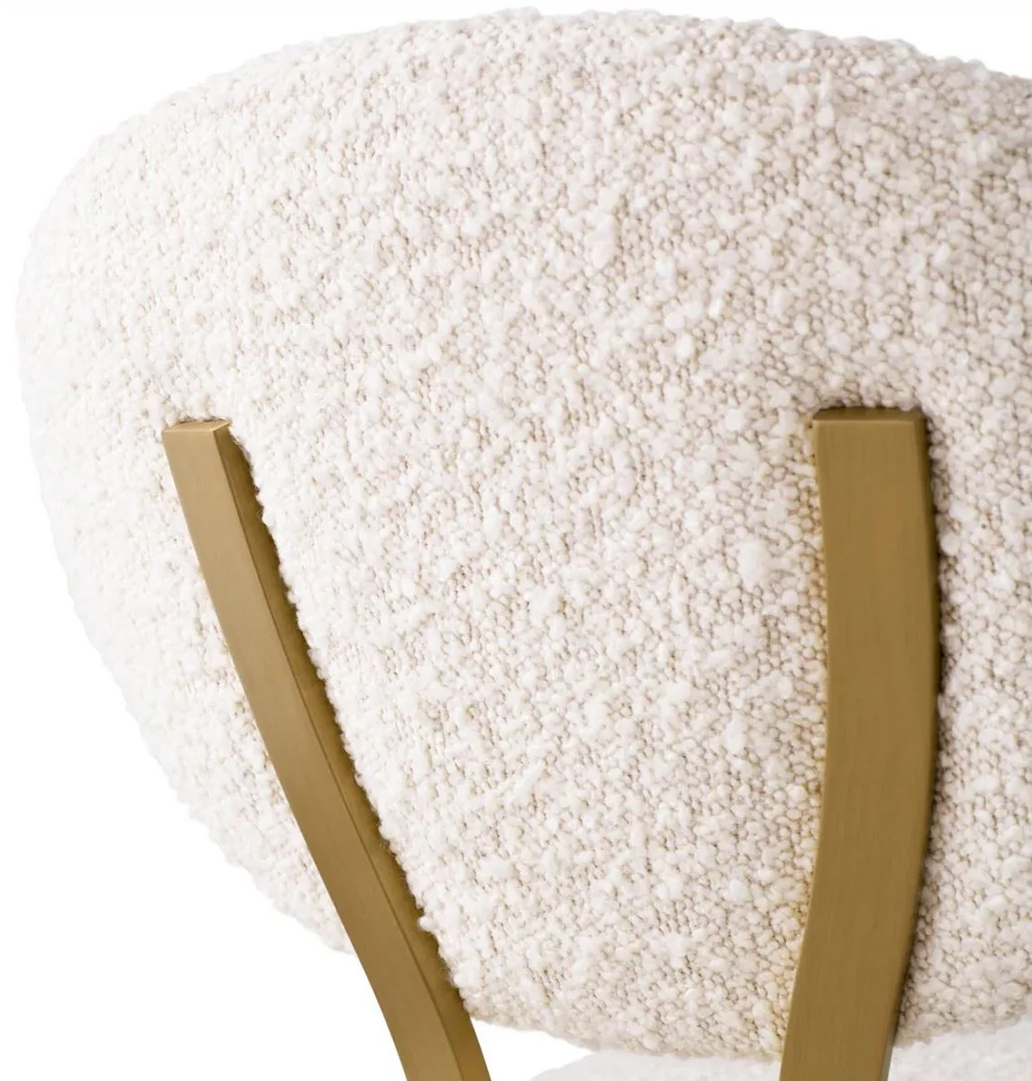 Luxury bar chair cream / brass 50 x 55 x H. 106 cm - Padded bar stool - Bar furniture - Luxury furniture - Luxury quality