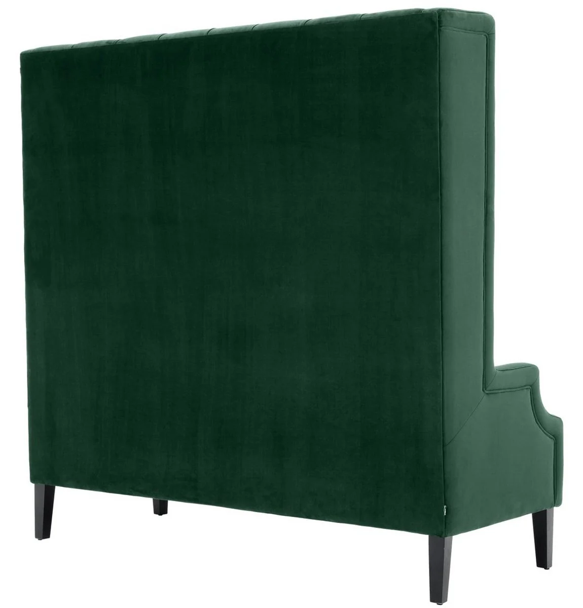 Luxury high-back sofa dark green / black 160 x 68 x H. 160 cm - Chesterfield velvet sofa - Chesterfield furniture