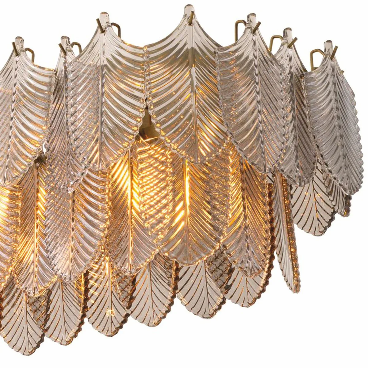 Luxury living room chandelier brass / gray 140 cm