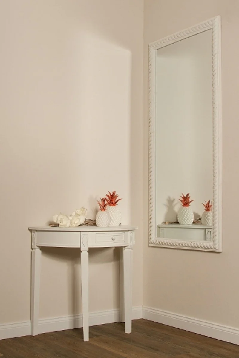 Baroque living room wall mirror antique white / gold 72 x H. 162 cm - Handmade mirror in the baroque style