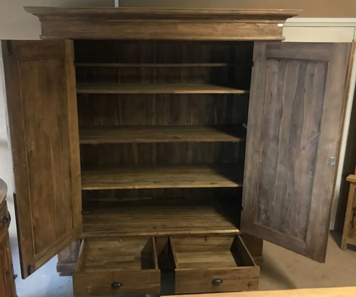 Country house style teak bedroom cupboard brown 188 cm