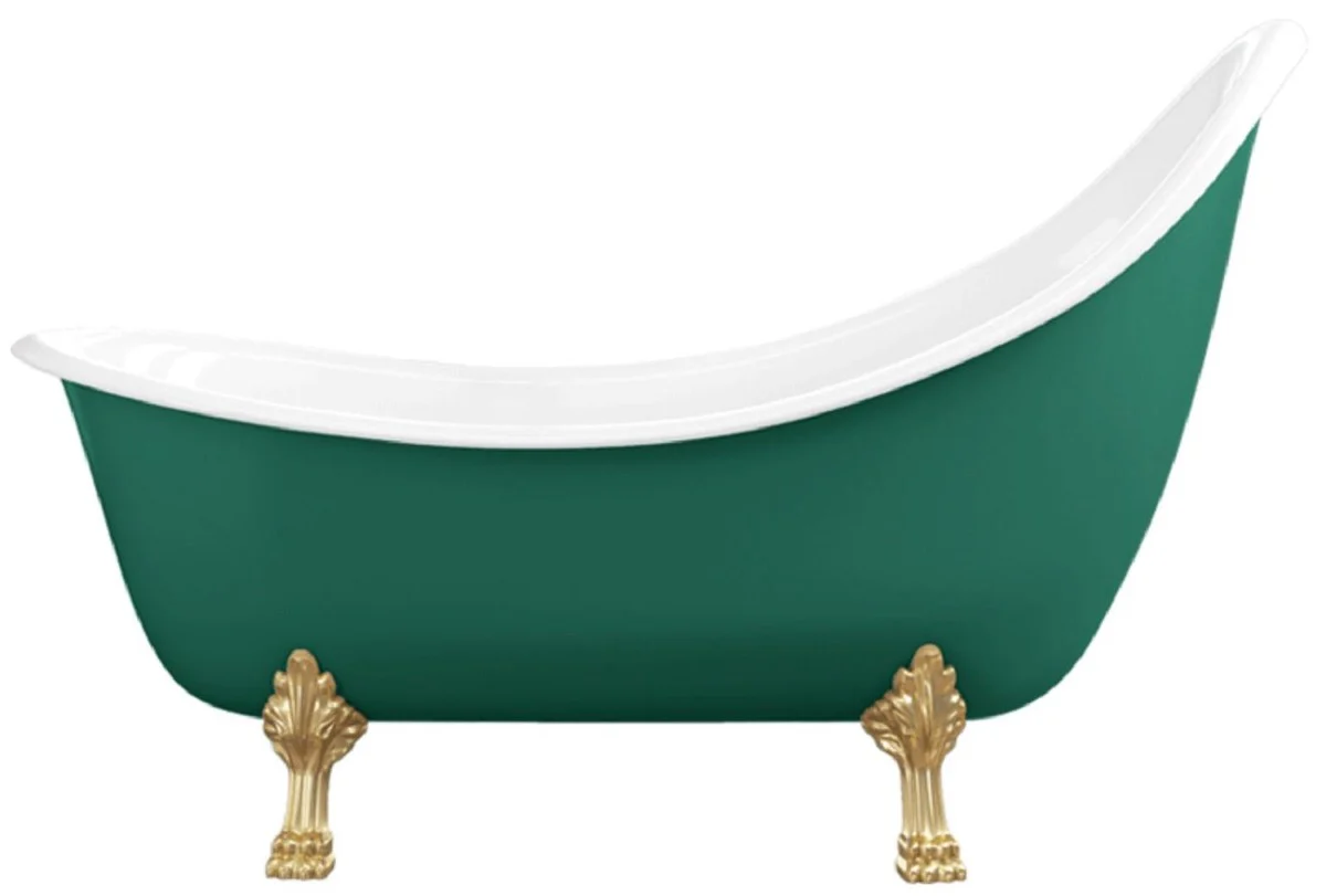 Art Nouveau bathtub green / white / gold 180 cm - Freestanding retro style bathtub
