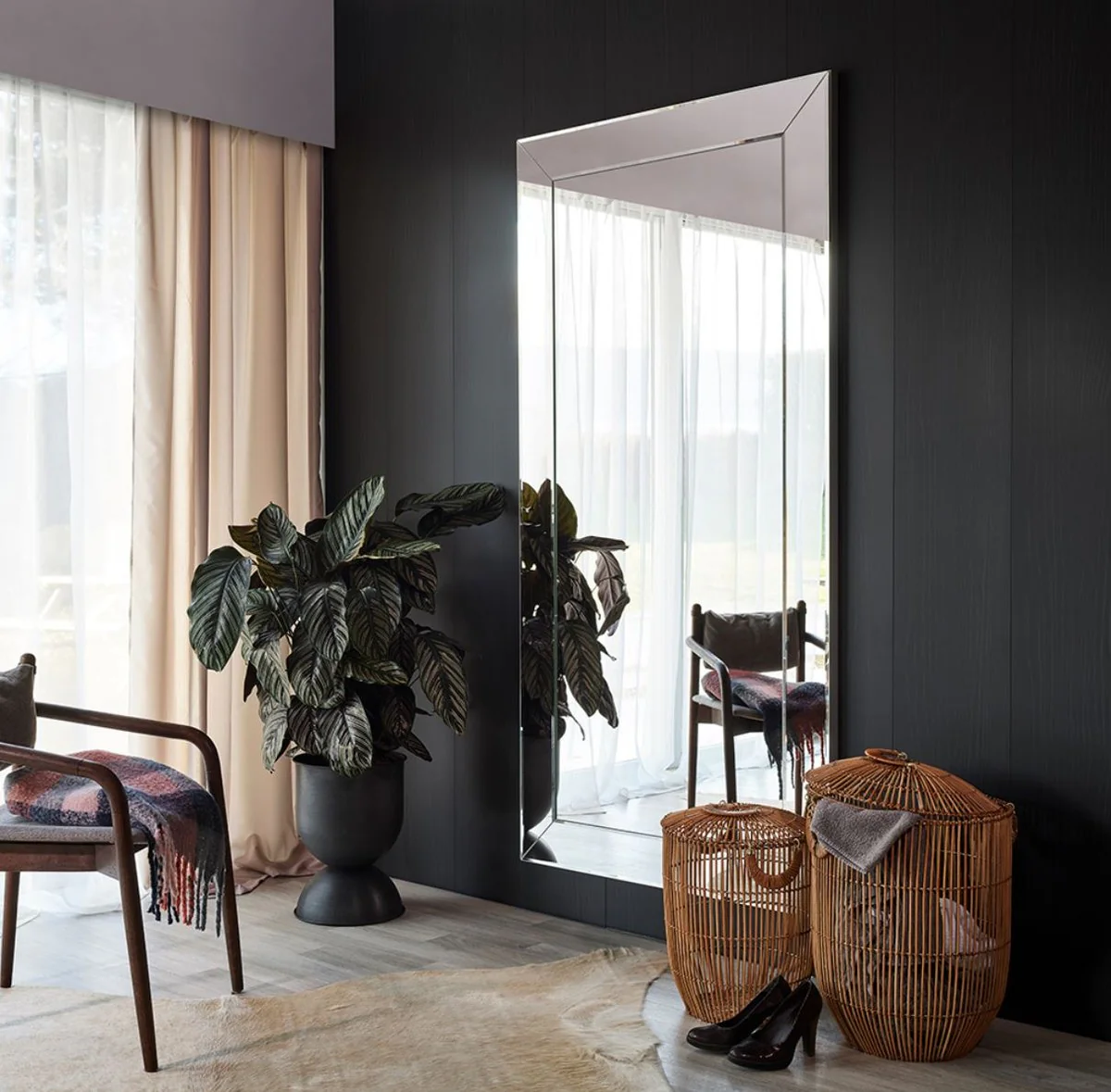 Luxury mirror with aluminum frame 100 x H. 200 cm - wardrobe mirror - living room mirror - bedroom mirror - luxury quality