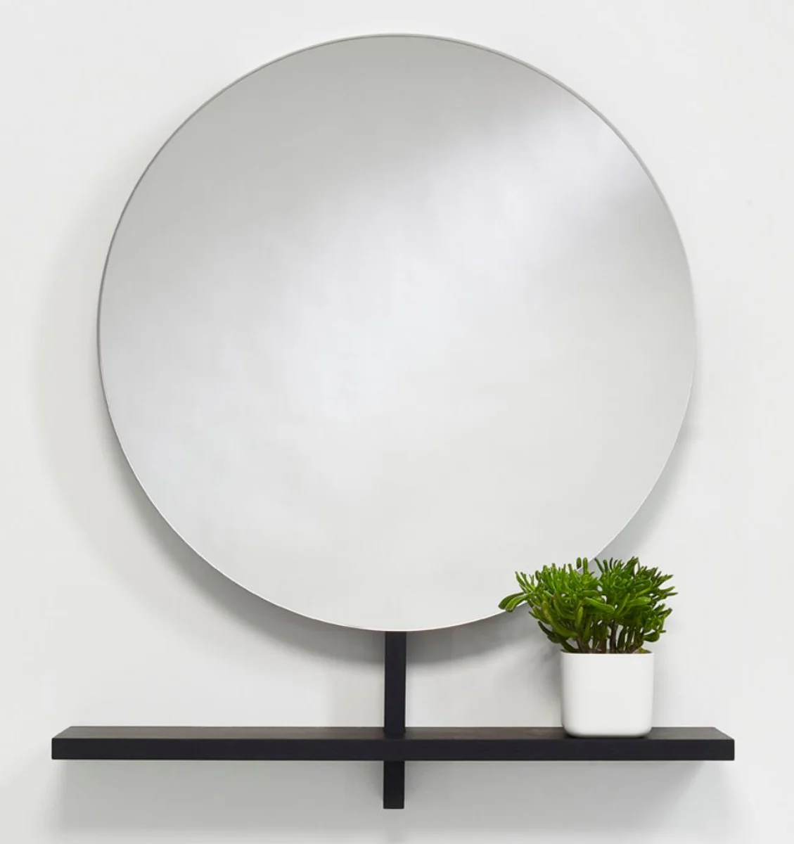 Luxury mirror / wall mirror with shelf black 100 x 20 x H. 115 cm - luxury furniture