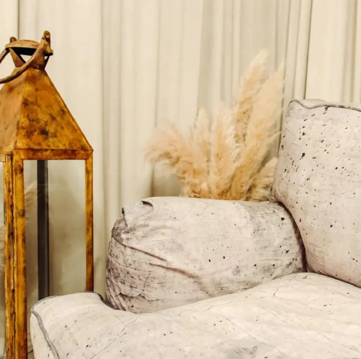 Luxury velvet sofa cement gray 215 x 97 x H. 82 cm - living room sofa - hotel sofa - living room furniture - hotel furniture - luxury furniture - living room furnishings - luxury furnishings