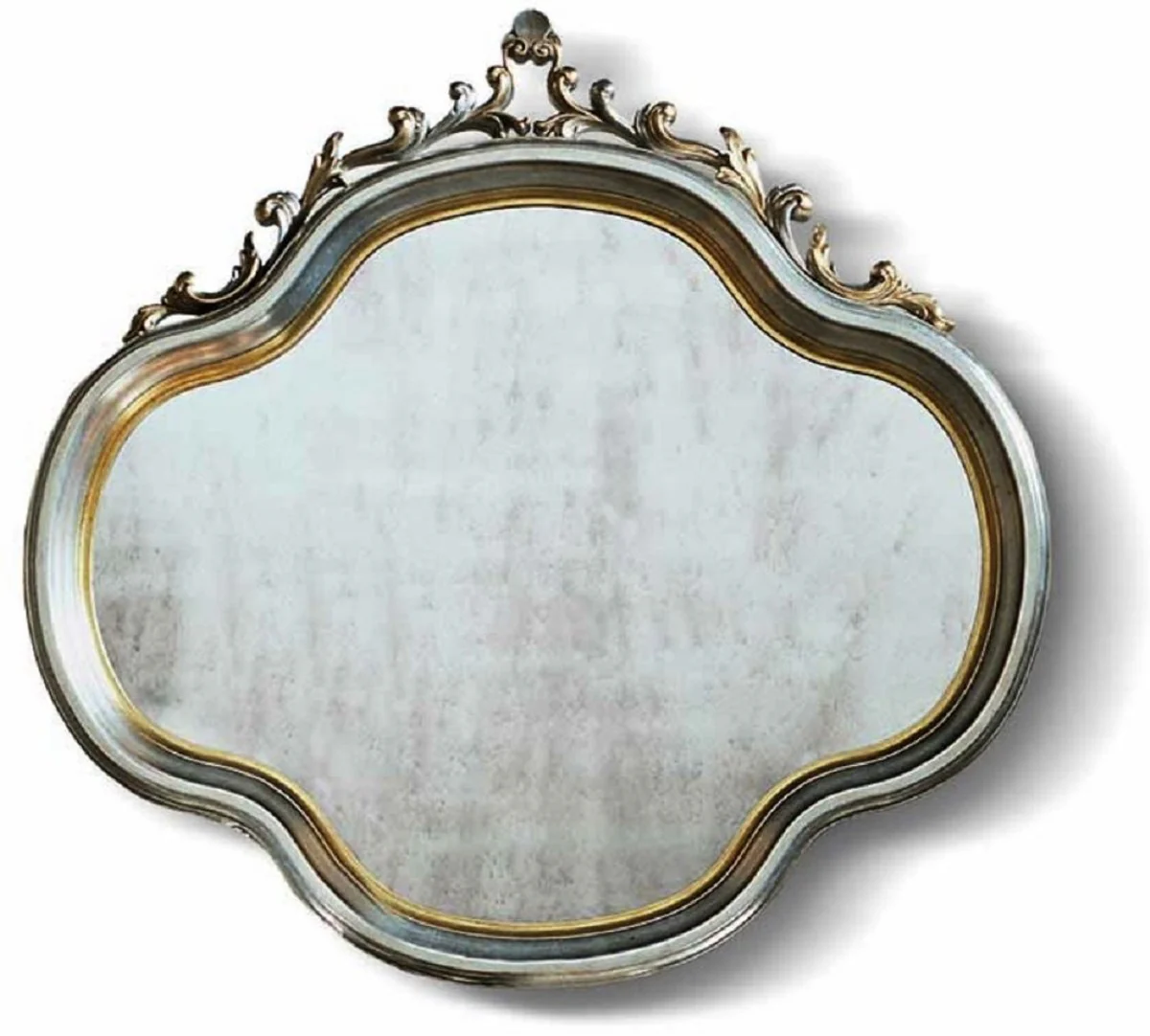 Luxury baroque mirror silver / gold H. 119 cm - Made in Italy