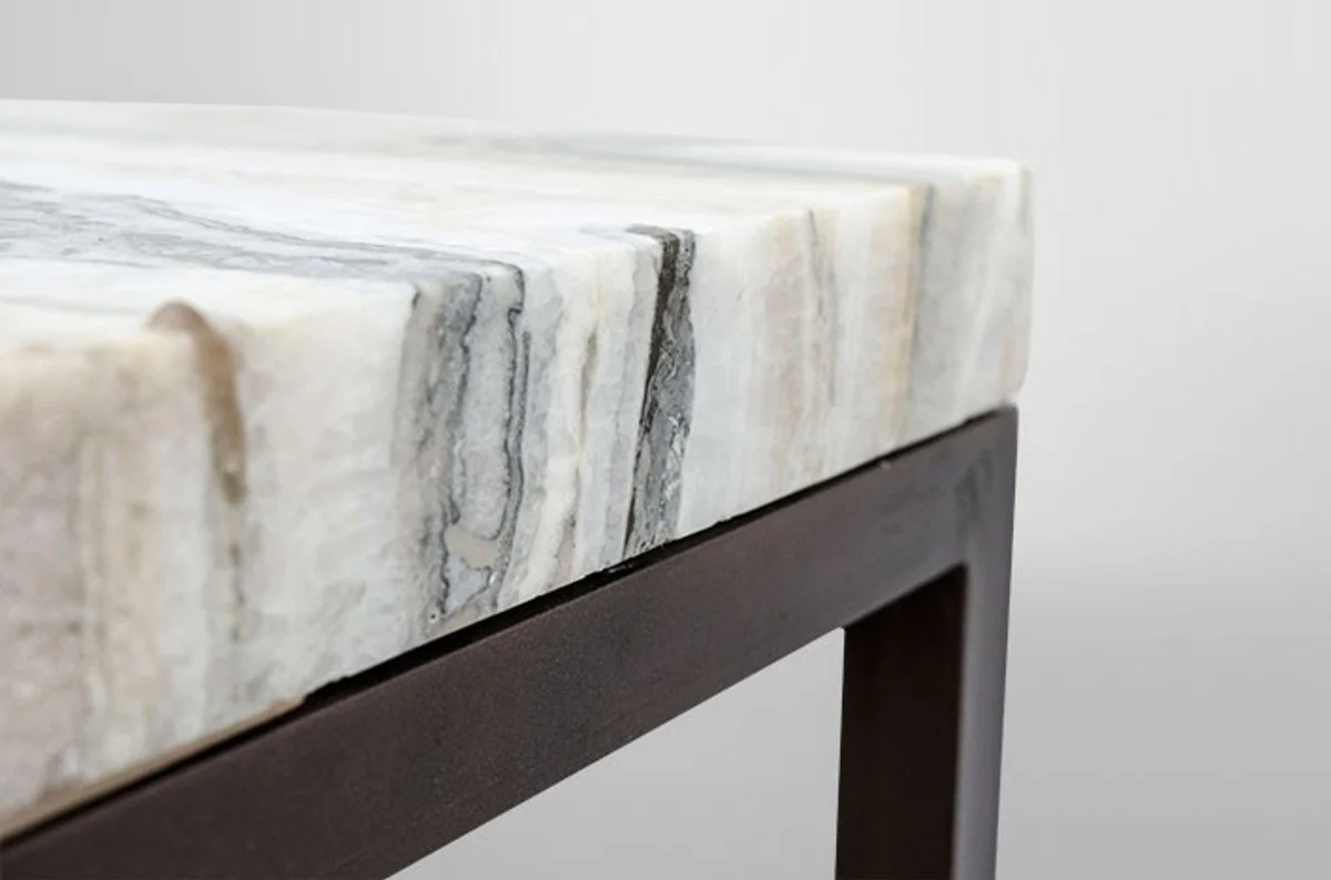 Art Deco side table onyx / metal 120 x 40 cm - Art Nouveau table - furniture console