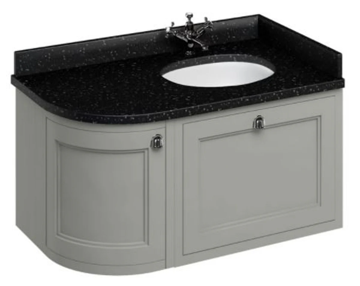 Wall-mounted washbasin / washbasin with granite top, drawer and door 98 x 55 x H. 59 cm